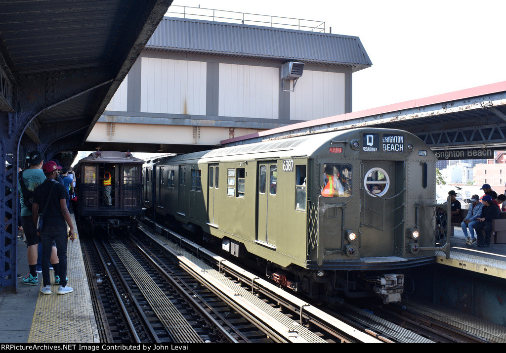 "Train of Many Colors" with the BRT/Brooklyn Elevated "Gate" cars at Brighton Beach Station